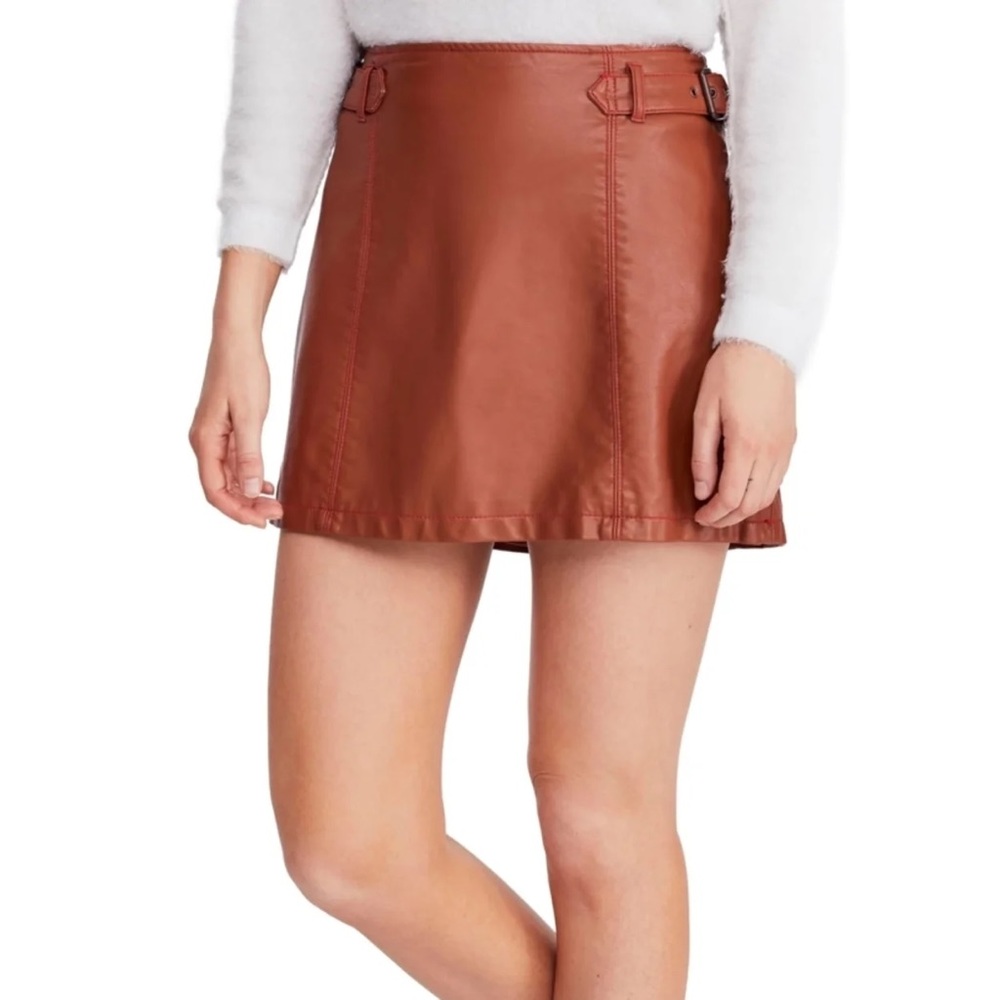 Free People Vegan Leather Skirt
